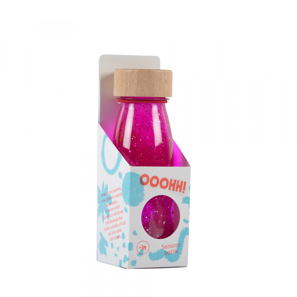 Bouteille sensorielle float rose Petit boum