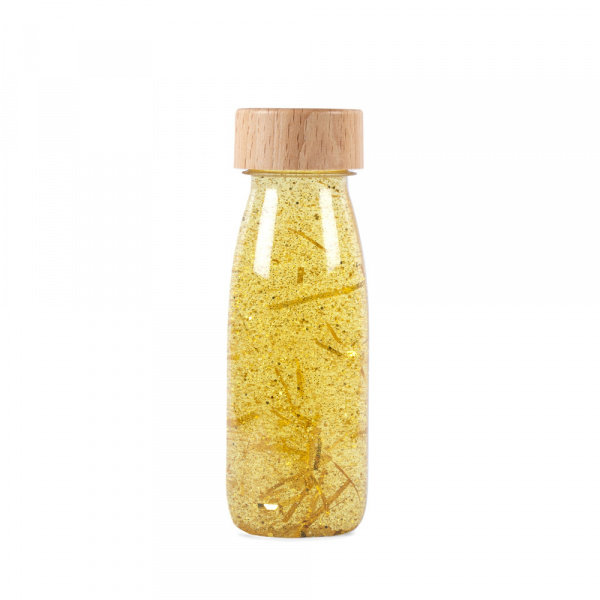 Bouteille sensorielle float dorée Petit boum