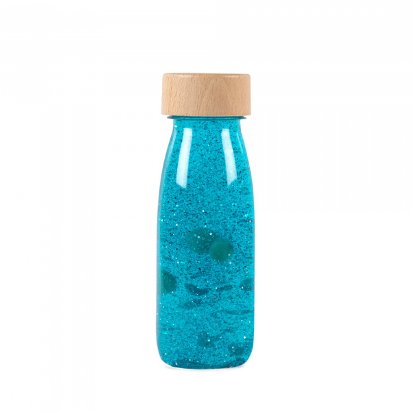 Bouteille sensorielle float turquoise Petit boum