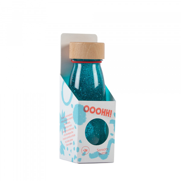 Bouteille sensorielle float turquoise Petit boum