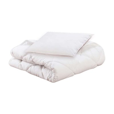 Pack bio couette et oreiller 100x140 cm blanc