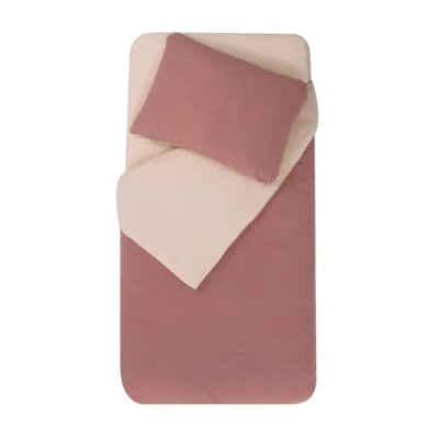 Parure de couette + taie 75x120 / 35x45 cm nude/old pink