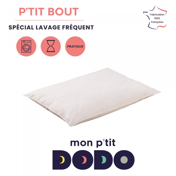 Oreiller bébé p'tit bout 40x60 cm blanc P'tit dodo