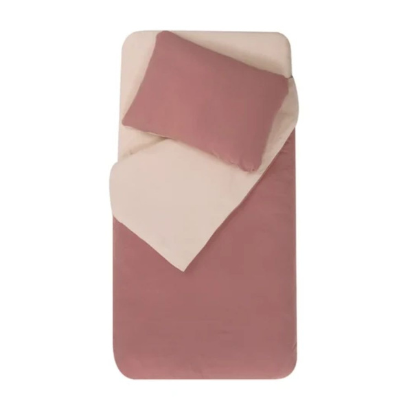 Parure de couette + taie 75x120 / 35x45 cm nude/old pink P'tit dodo