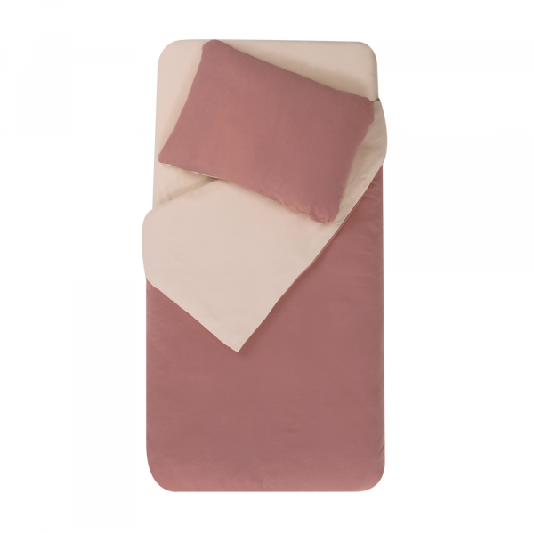Parure housse de couette + taie d'oreiller 100x140cm / 40x60 cm nude / old pink P'tit dodo