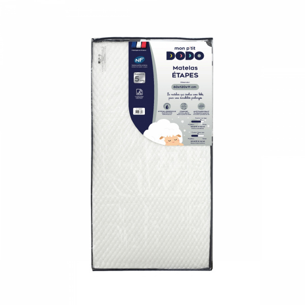 Matelas etapes evolutif stature 60x120 cm P'tit dodo