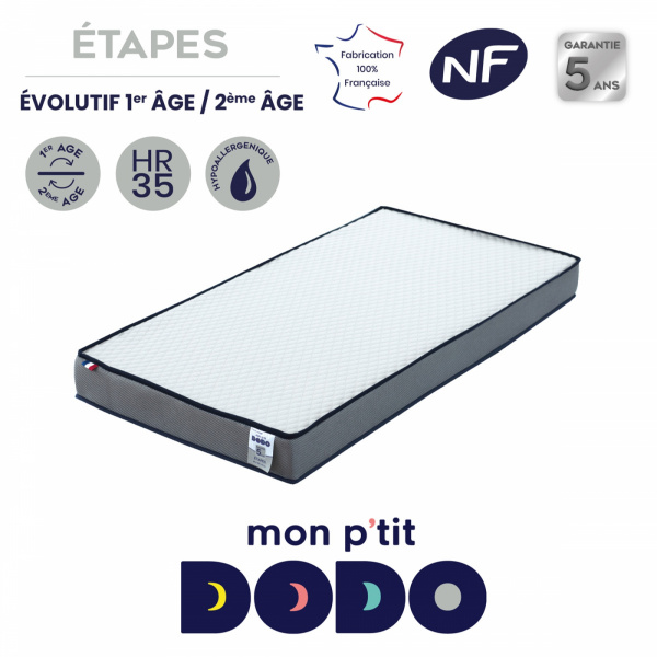 Matelas etapes evolutif stature 60x120 cm P'tit dodo