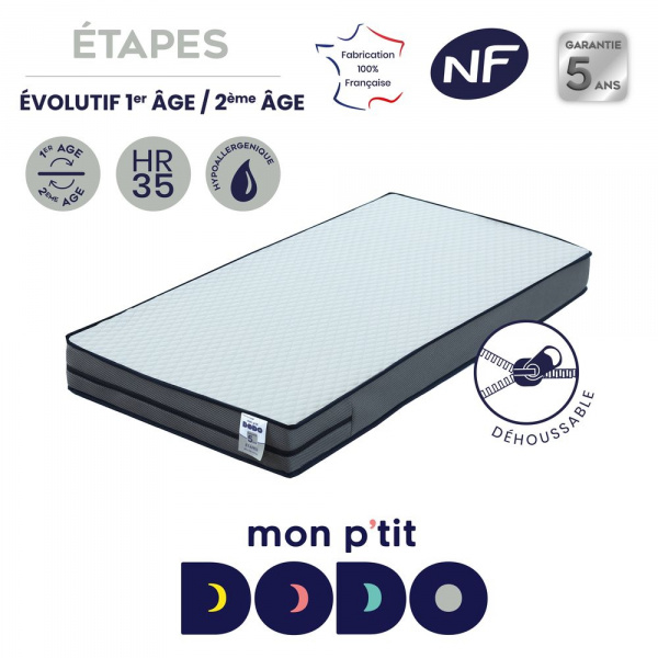 Matelas etapes evolutif stature 60x120 cm P'tit dodo