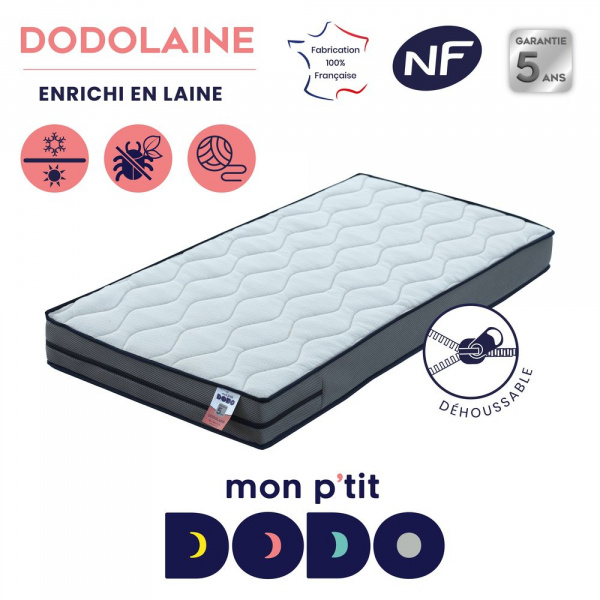 Matelas dodotendre déhoussable 70x140 cm P'tit dodo