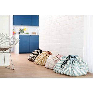 Grand sac à jouets / tapis de jeu 2 en 1 stripes green Play & go