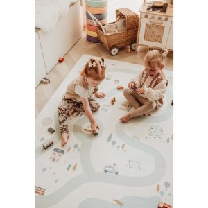Tapis de jeu réversible 2 en 1 eevaa village terrazzo Play & go