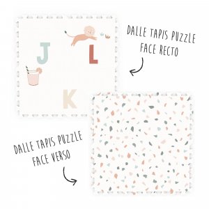 Tapis de jeu réversible 2 en 1 eevaa alphabet terrazzo Play & go