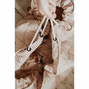 Sac à jouets / tapis d'éveil 2 en 1 en coton bio soft brown stripes Play & go
