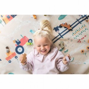 Grand sac à jouets / tapis de jeu 2 en 1 ferme Play & go