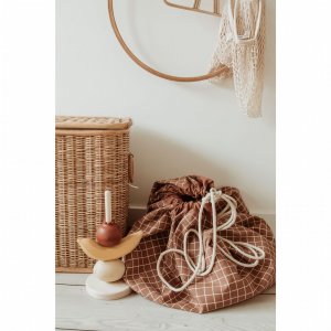 Grand sac à jouet / tapis d'éveil 2 en 1 organic gridbrown Play & go