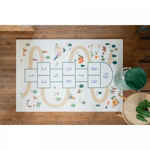 Tapis de jeu réversible 2 en 1 eevaa marelle Play & go