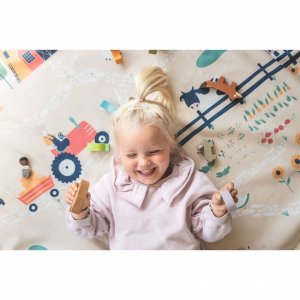 Grand sac à jouet / tapis de jeu 2 en 1 - ferme Play & go