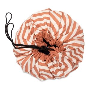 Grand sac à jouet / tapis de jeu 2 en 1 - rayures marron Play & go