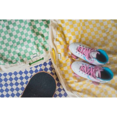 Grand sac à jouets / tapis de jeu 2 en 1 vichy yellow
