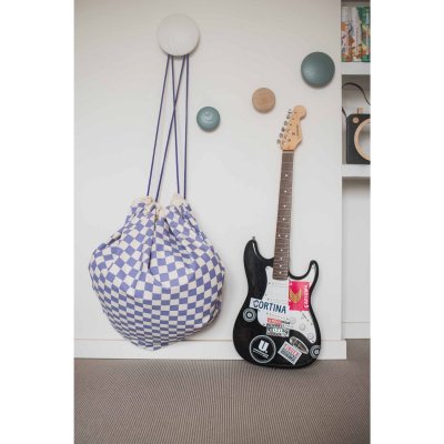 Grand sac à jouets / tapis de jeu 2 en 1 vichy purple
