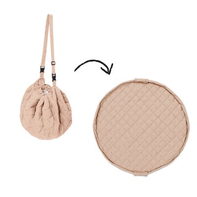 Sac à jouets / tapis d'éveil 2 en 1 en coton bio fleuri