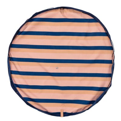 Grand sac à jouets d'extérieur / tapis de jeu 2 en 1 mokka stripes