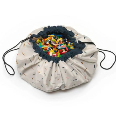 Grand sac à jouet / tapis de jeu 2 en 1 - confetti
