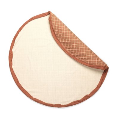 Grand sac à jouet / tapis d'éveil 2 en 1 organic gridbrown