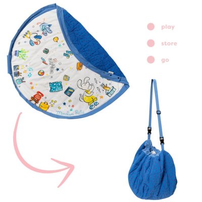 Sac à jouets / tapis d'éveil 2 en 1 en coton bio