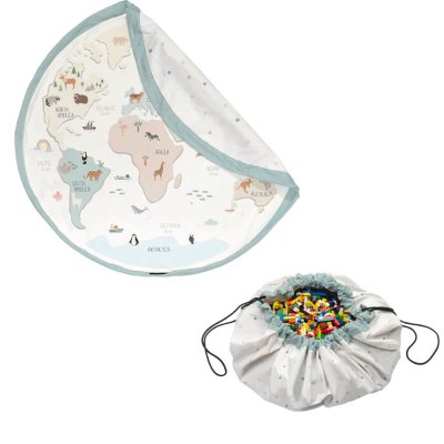 Grand sac à jouet / tapis de jeu 2 en 1 - worldmap colors