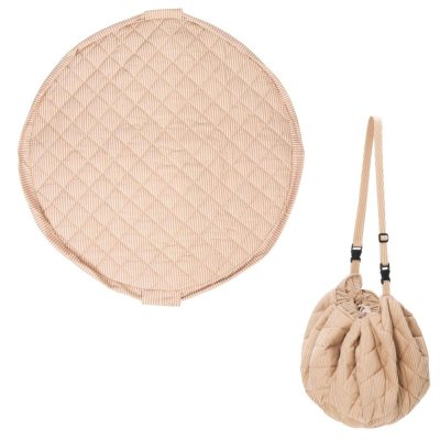 Sac à jouets / tapis d'éveil 2 en 1 noomad soft brown stripes