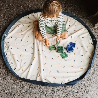 Grand sac à jouet / tapis de jeu 2 en 1 - confetti