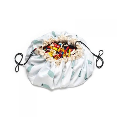 PLAY & GO Grand sac à jouets / tapis de jeu 2 en 1 train & ours