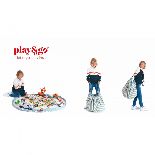 Grand sac à jouets / tapis de jeu 2 en 1 stripes green Play & go