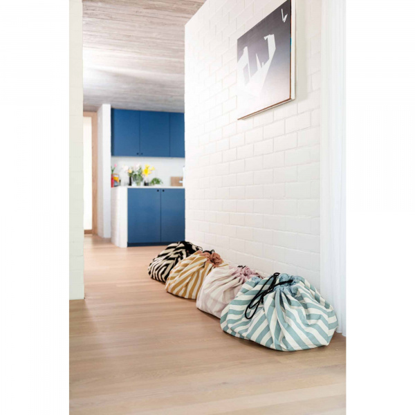 Grand sac à jouets / tapis de jeu 2 en 1 stripes green Play & go