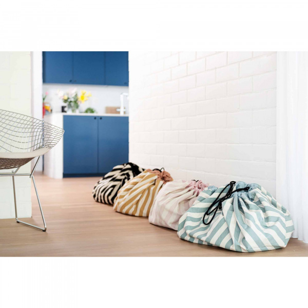 Grand sac à jouets / tapis de jeu 2 en 1 stripes green Play & go