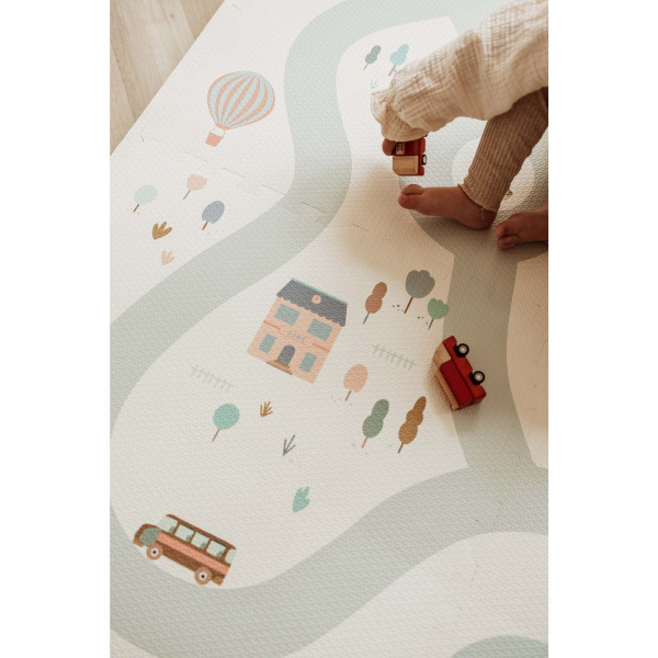 Tapis de jeu réversible 2 en 1 eevaa village terrazzo Play & go