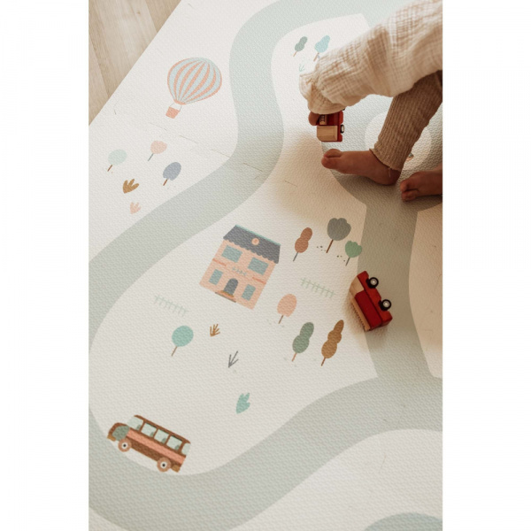 Tapis de jeu réversible 2 en 1 eevaa village terrazzo Play & go