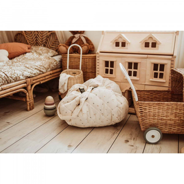 Sac à jouets / tapis d'éveil 2 en 1 en coton bio moon Play & go