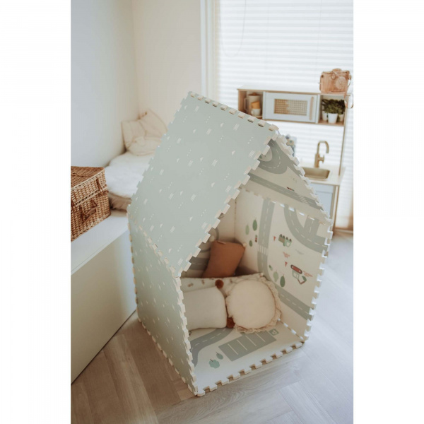 Tapis de jeu réversible 2 en 1 eevaa village terrazzo Play & go