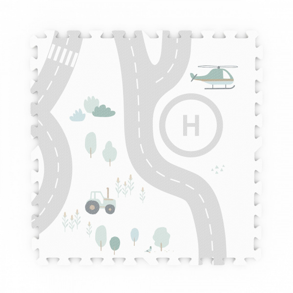 Tapis de jeu réversible 2 en 1 eevaa village terrazzo Play & go