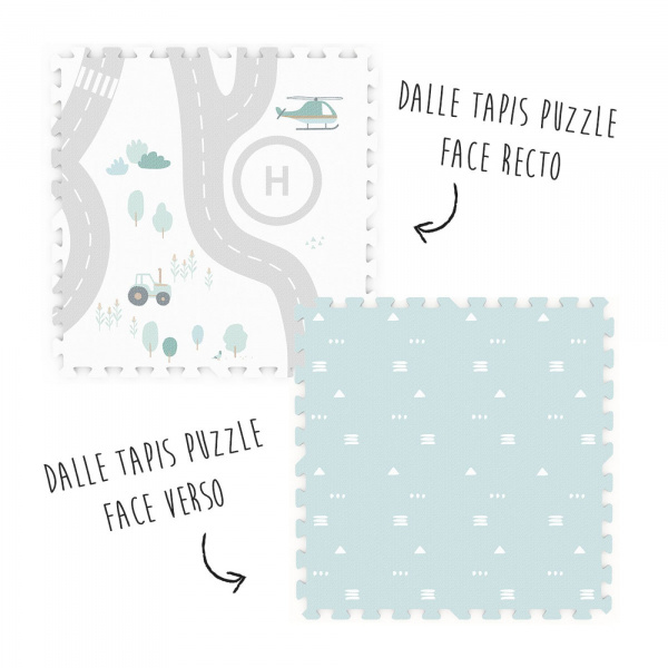 Tapis de jeu réversible 2 en 1 eevaa village terrazzo Play & go