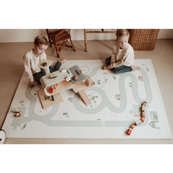 Tapis de jeu réversible 2 en 1 eevaa village terrazzo Play & go