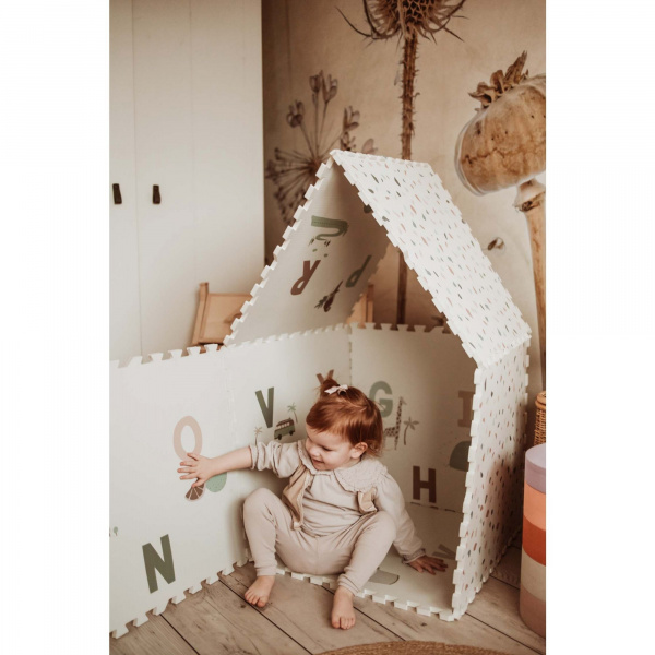 Tapis de jeu réversible 2 en 1 eevaa alphabet terrazzo Play & go