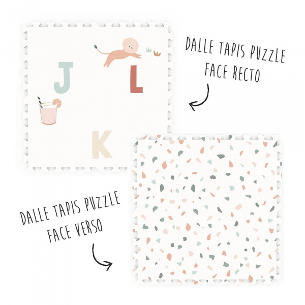 Tapis de jeu réversible 2 en 1 eevaa alphabet terrazzo Play & go