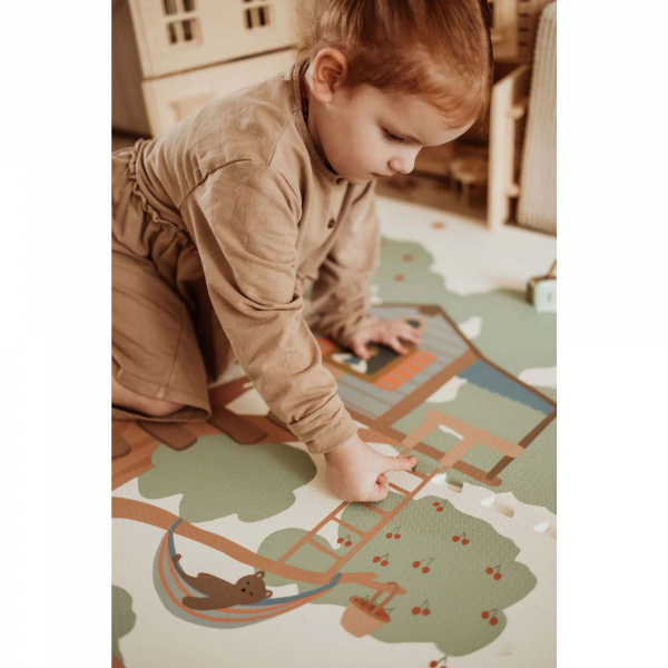 Tapis de jeu réversible 2 en 1 eevaa treehouse Play & go