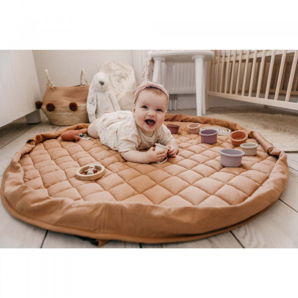 Sac à jouets / tapis d'éveil 2 en 1 en coton bio tawny brown Play & go