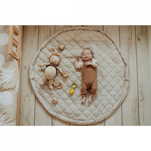 Sac à jouets / tapis d'éveil 2 en 1 en coton bio soft blue stripes Play & go