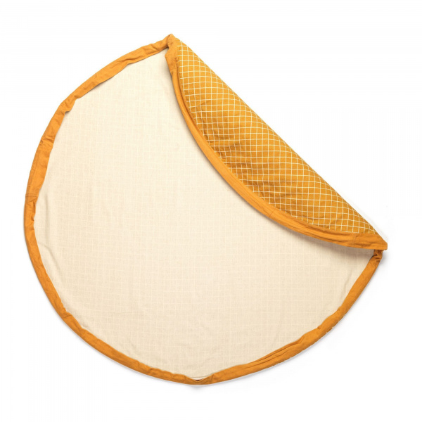 Grand sac à jouet / tapis d'éveil 2 en 1 organic gridmustard Play & go