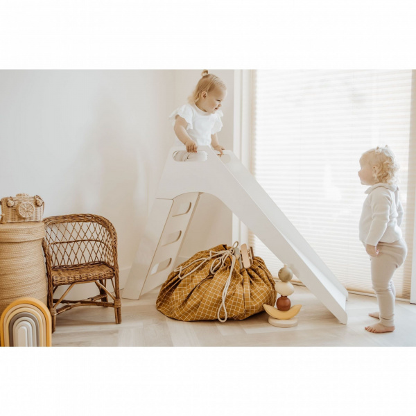 Grand sac à jouet / tapis d'éveil 2 en 1 organic gridmustard Play & go